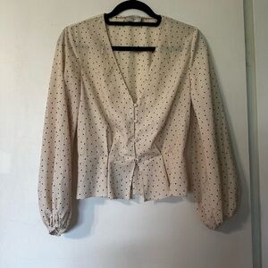 Dress Forum Los Angeles Polka Dotted Button Up Long Sleeve